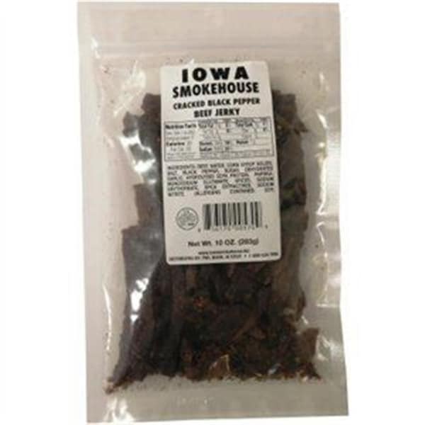 Iowa Smokehouse & Preferred Wholesale 253841 10 oz Cracked Black Pepper Flavor Beef Jerky - Pack of 6 253841 - main